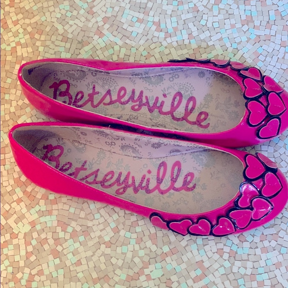 Betsey Johnson Pink Heart Loafers